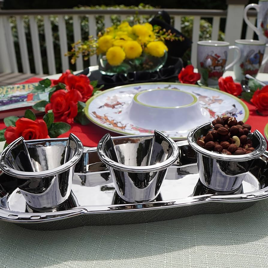 Derby Day at the Races Silver Coast 3-D Horseshoe Tray Set – Add race day glamour to your table... | Amazon (US)