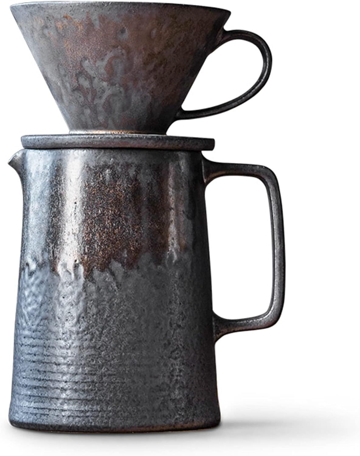 DehuaYao Pour Over Coffee Maker Set, Ceramic Coffee Dripper & Decanter, V-Shape Coffee Dripper wi... | Amazon (US)