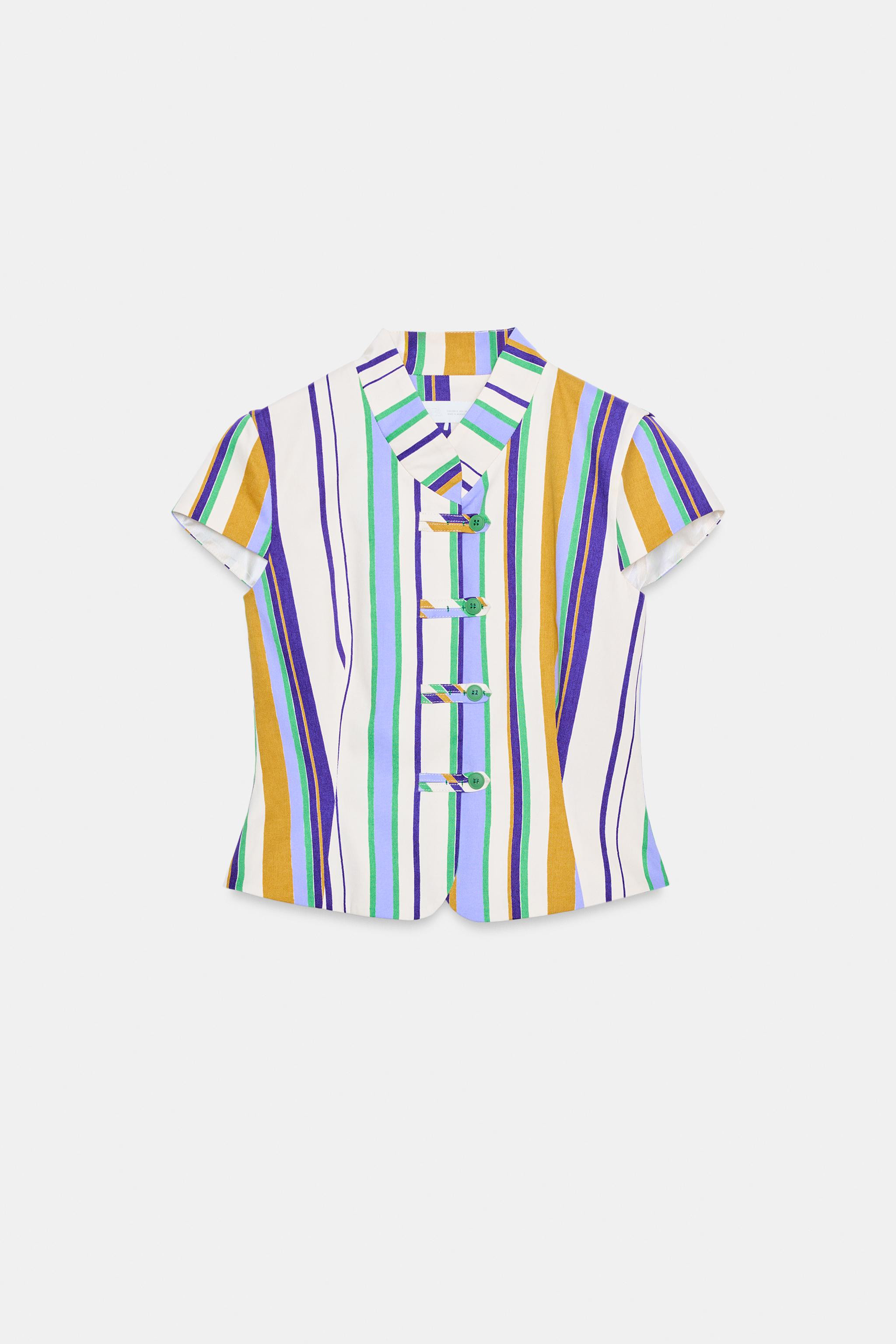 STRIPED FIREMAN CLASP TOP | Zara US