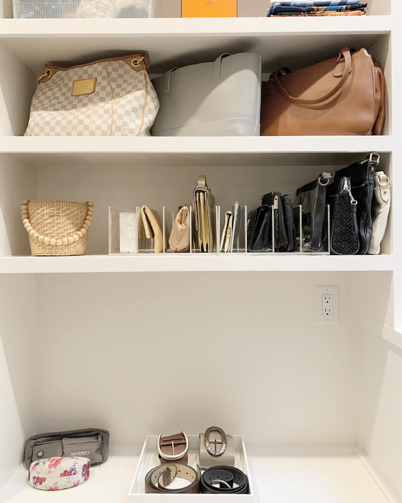 Display and organize your clutches with an acrylic divider  

#LTKHome #LTKStyleTip