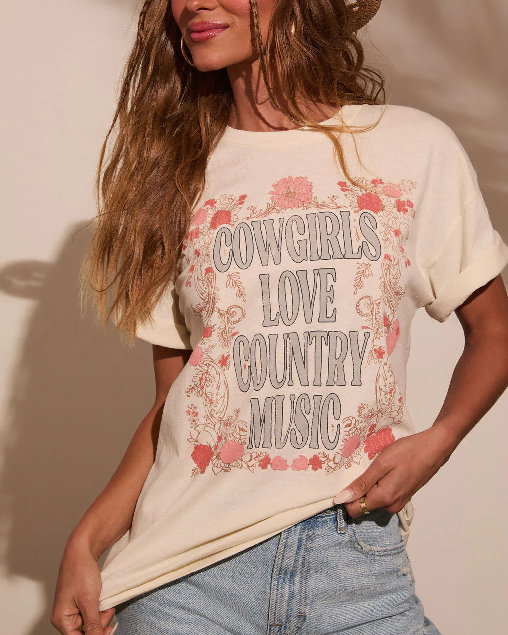 Cowgirls Love Country Music Short Sleeve Graphic Tee | VICI
