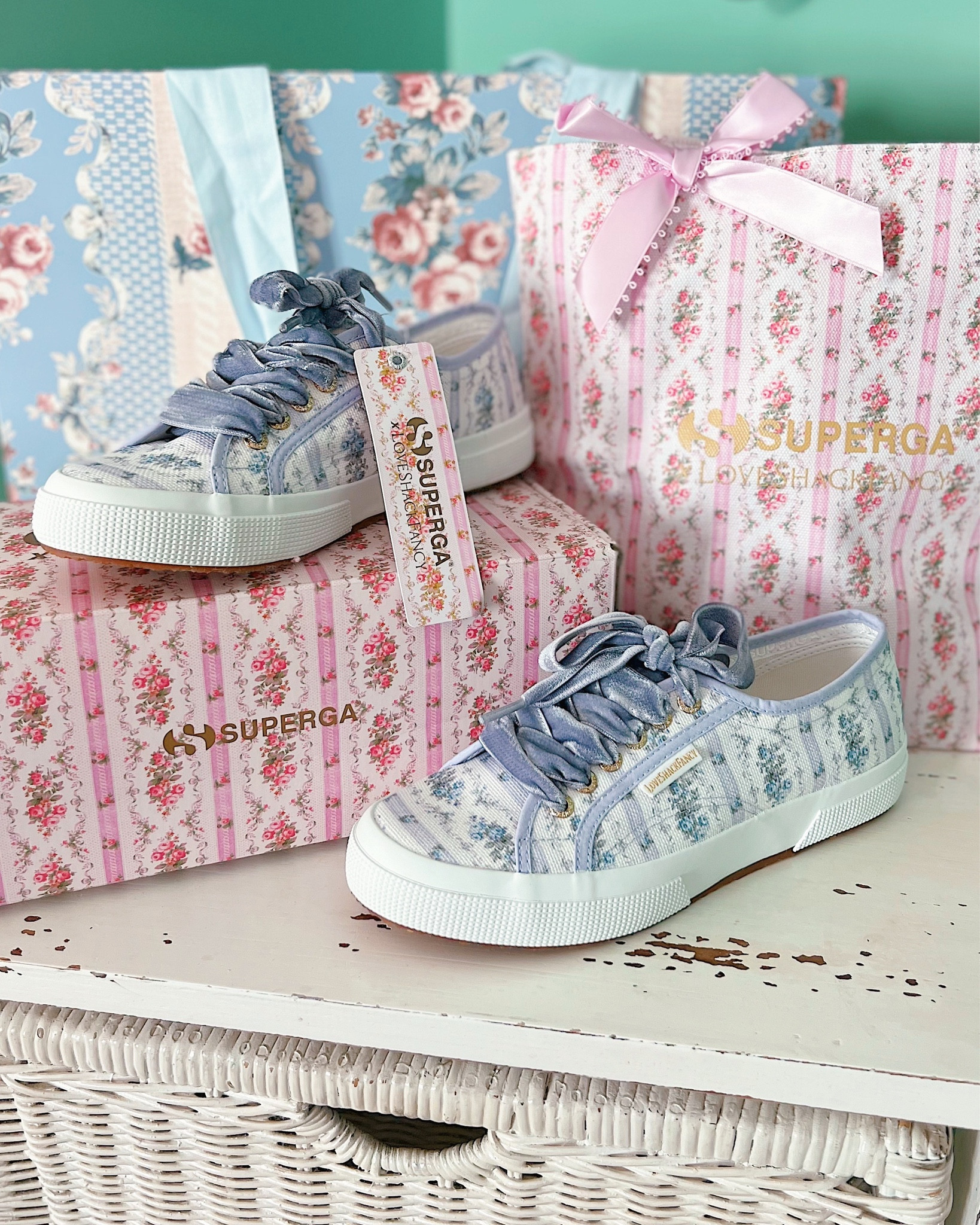LoveShackFancy x Superga blue and white floral print sneakers with velvet laces 💙🤍 grand millennial style, cottagecore, chinoiserie, classic style, romantic style, shabby chic 

#LTKSeasonal #LTKshoecrush #LTKstyletip