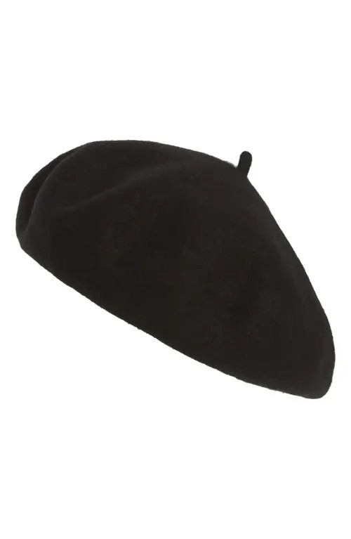 Brixton Audrey Wool Felt Beret in Black at Nordstrom, Size Small | Nordstrom