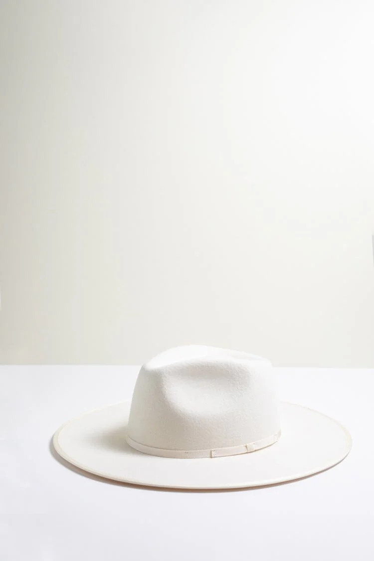 Stevie Wool Wide-Brim Hat - Ivory | Flea Style