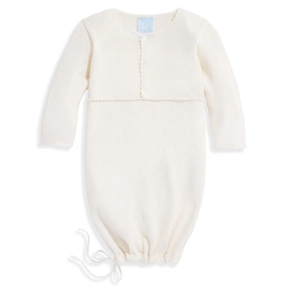 bella bliss Mercerized Pima Baby Gown - Ivory | JoJo Mommy