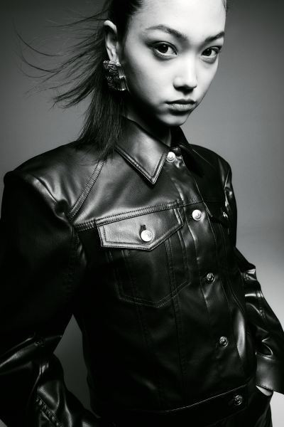 Coated Jacket with Shoulder Pads | H&M (US + CA)