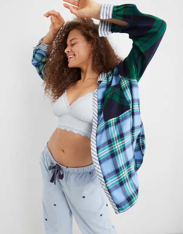 Aerie Flannel Boyfriend Pajama Top | American Eagle Outfitters (US & CA)