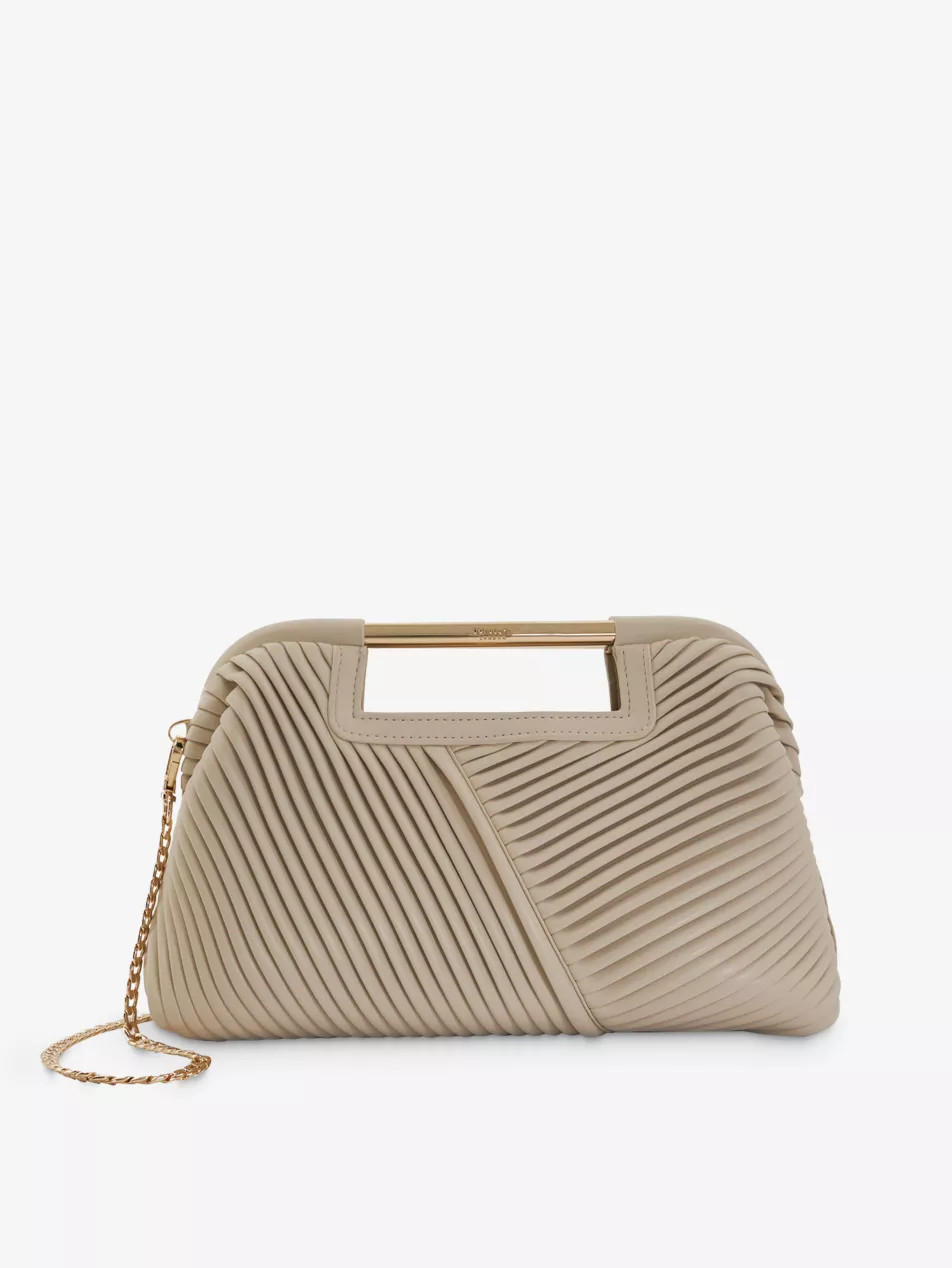 Ebec logo-engraved pleated faux-leather bag | Selfridges