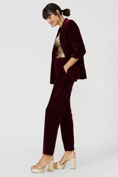 Velvet Ankle Grazer Trouser | Debenhams UK