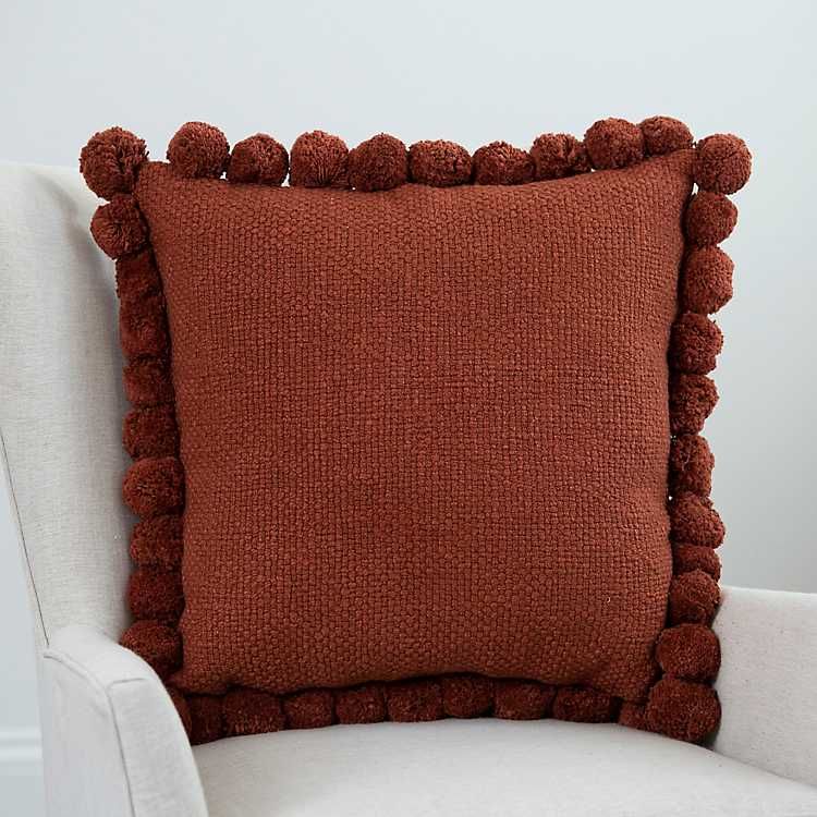 New! Spice Pom Pom Throw Pillow | Kirkland's Home
