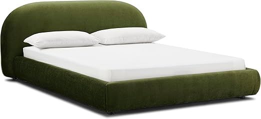 POLY & BARK Genoa King Size Bed in Distressed Green Velvet | Amazon (US)