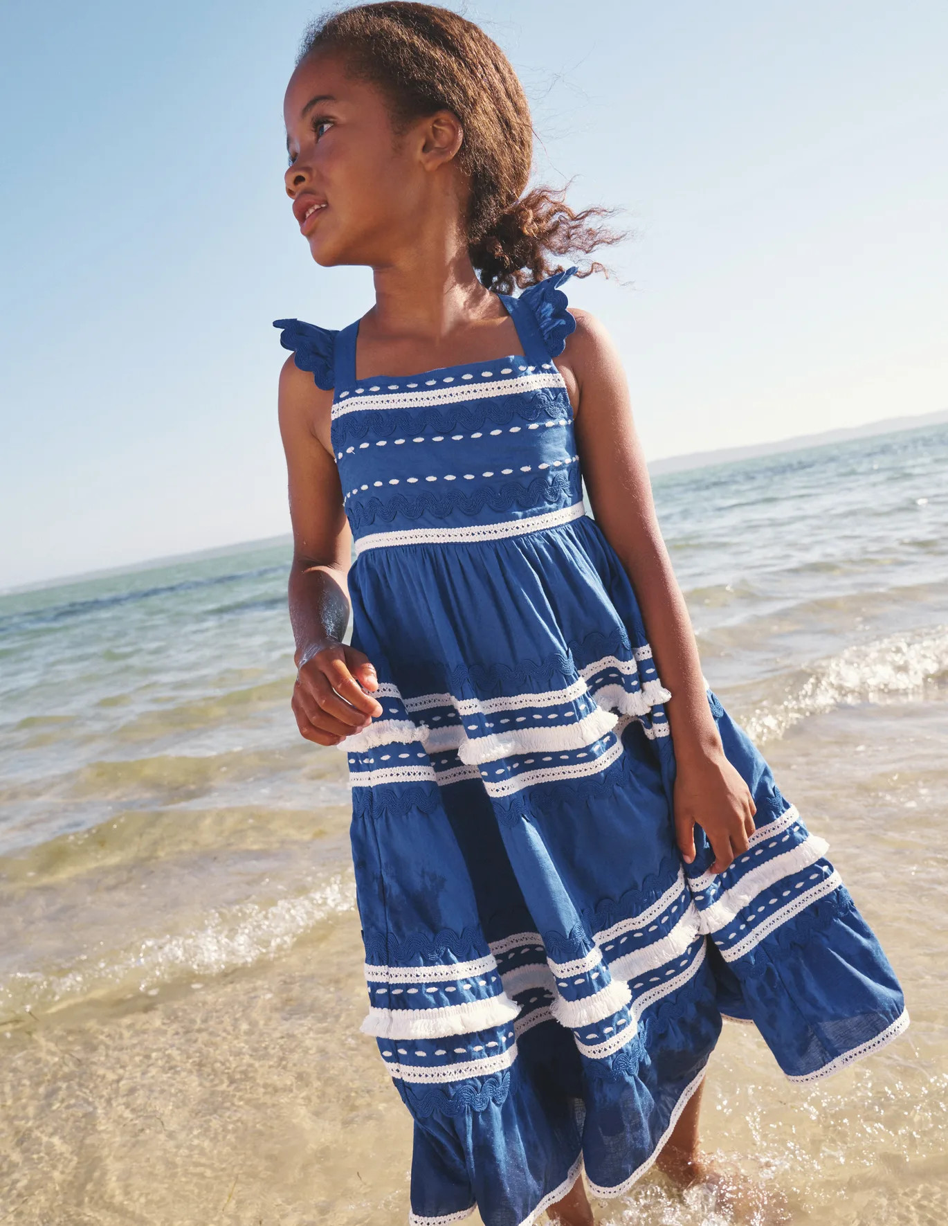 Tiered Twirly Ric Rac Dress | Boden UK