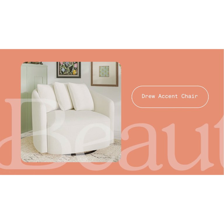 Beautiful Drew Accent Chair by Drew Barrymore, Cream Boucle | Walmart (US)