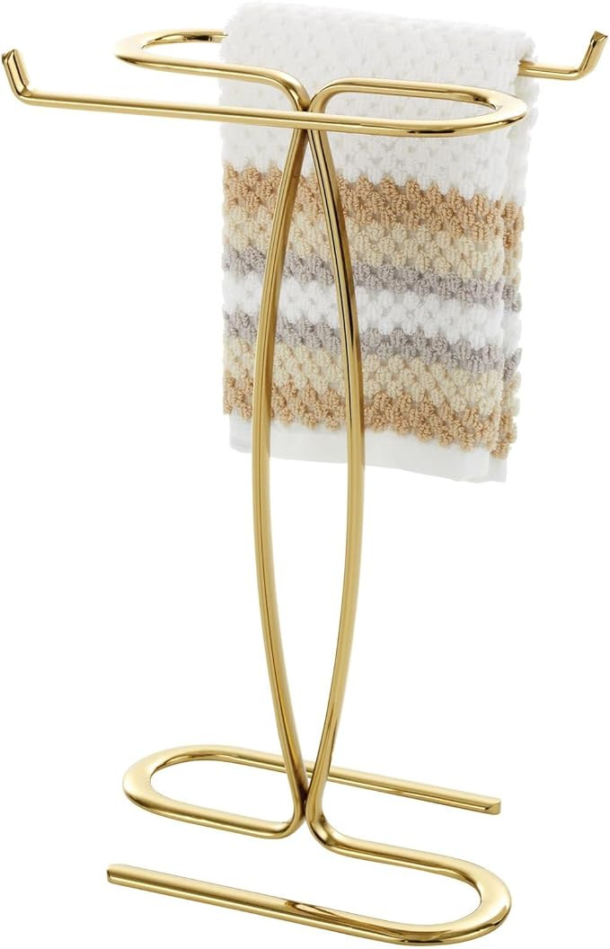 mDesign Decorative Modern Metal Fingertip, Hand Towel Holder Stand - for Bathroom Vanity Countert... | Amazon (US)