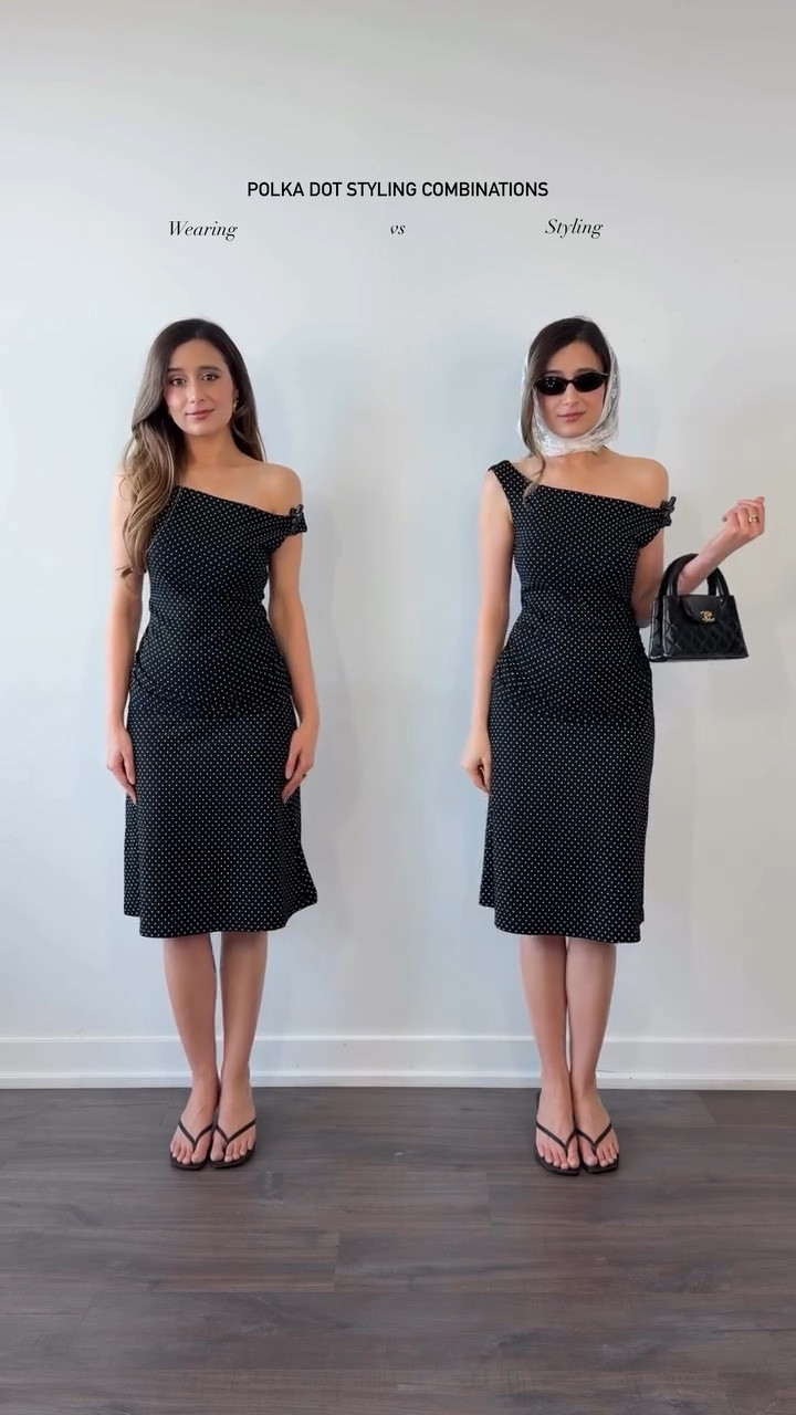 Polka dot Styling Guide 🤍 Love polka dot co-ords wth lace! So elevated and perfect for euro-summer. The navy dress is PERFECT for travel, with built in bra support and pockets. The polka dot pant paired with red is STUNNING for airports, or city scrolls. The last skirt OMG. Just add a fringe scarf to make them instantly chic! 

Which look is your favourite: 1,2,3,or 4?

#LTKsummer #LTKstyletip #LTKtravel