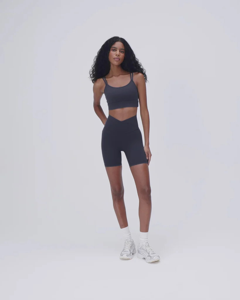 Ultimate Wrap Over Crop Shorts - Midnight Blue | Adanola UK