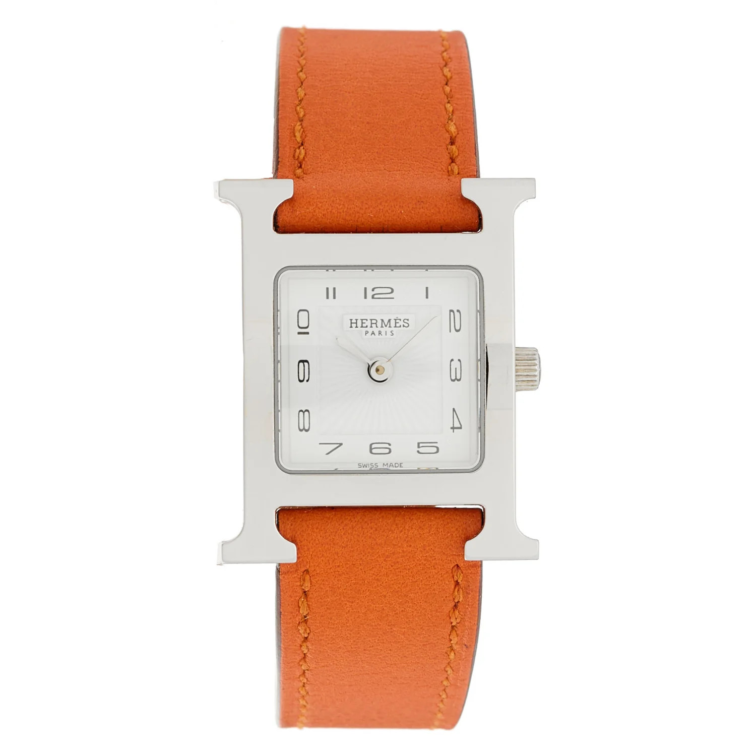 Stainless Steel Swift 21mm Heure H Hour Quartz Watch Orange | FASHIONPHILE (US)