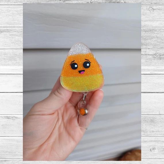 Candy Corn Retractable Badge Reel Cute Fall Nurse Gear - Etsy | Etsy (US)