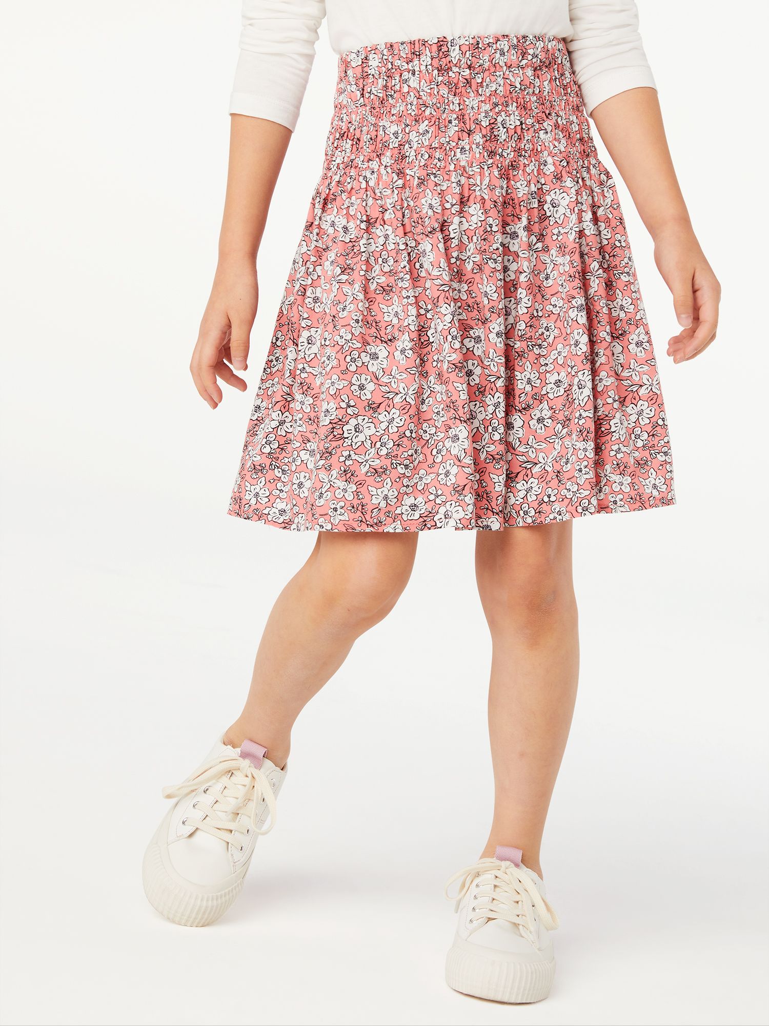 Free Assembly Girls Smocked Skirt, Sizes 4-18 | Walmart (US)