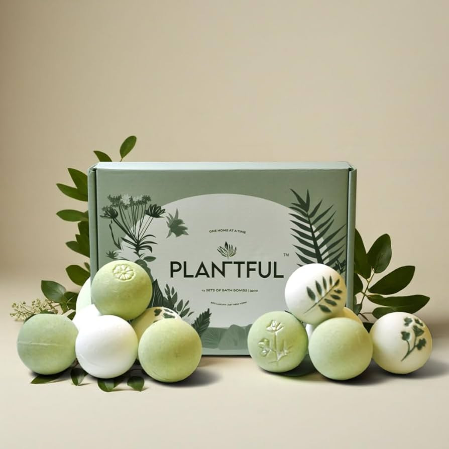Plantful™ Organic Handmade Bath Bombs for Women, 12 Gift Sets, Large, Shea Butter Moisturizing,... | Amazon (US)
