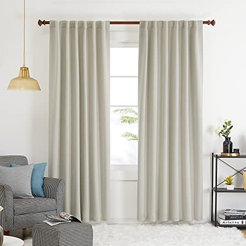 Deconovo Back Tab and Rod Pocket Solid Thermal Insulated Blackout Curtain and Drapes for Nursery Roo | Amazon (US)