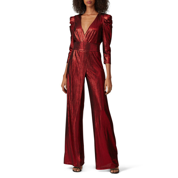 retrofÃªte Red Metallic Jumpsuit red | Rent the Runway