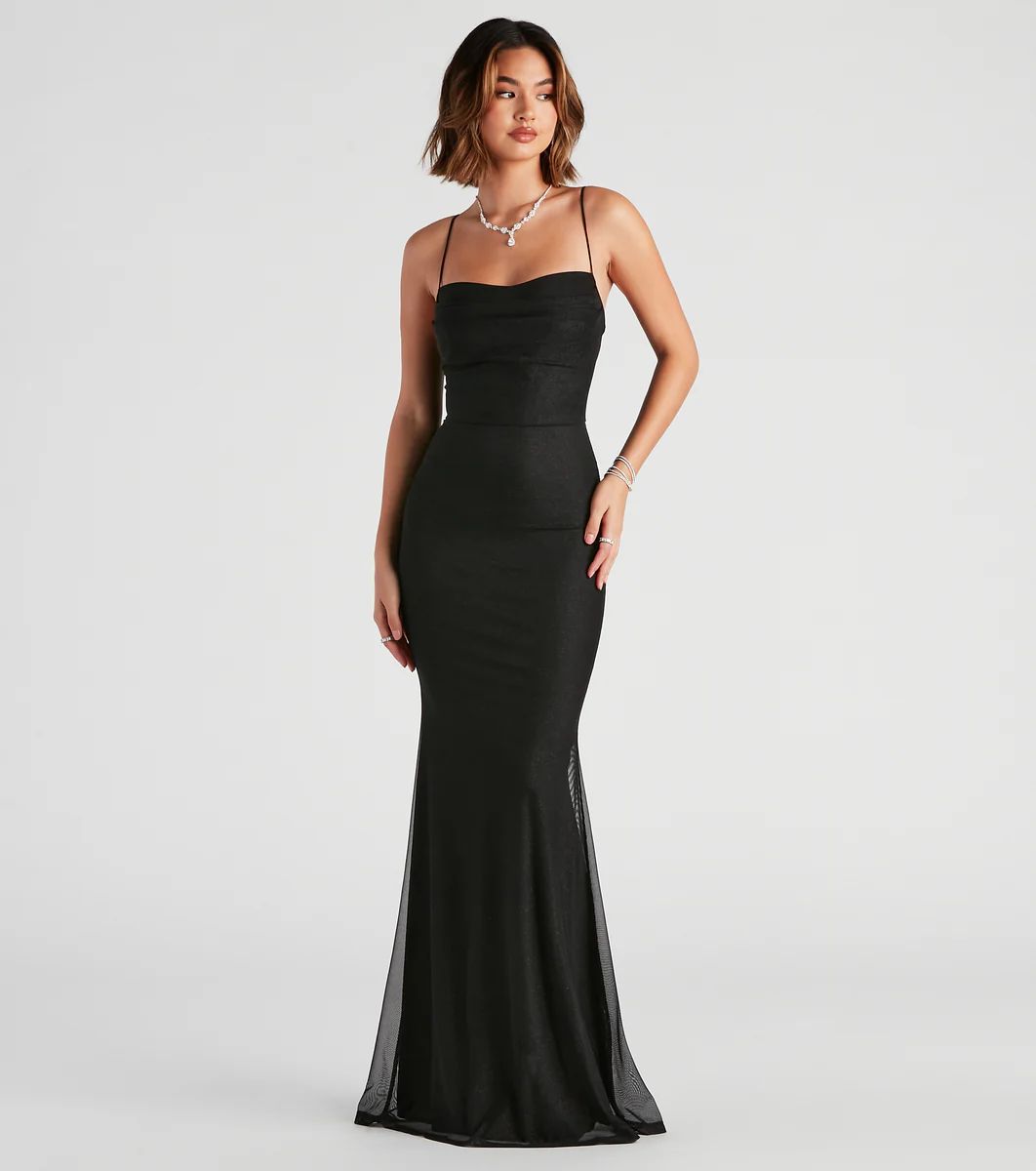 Addison Glitter Mesh Formal Dress | Windsor Stores