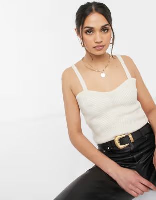 Vero Moda – Camisole-Oberteil aus Strick in Creme, Kombiteil | ASOS (Global)