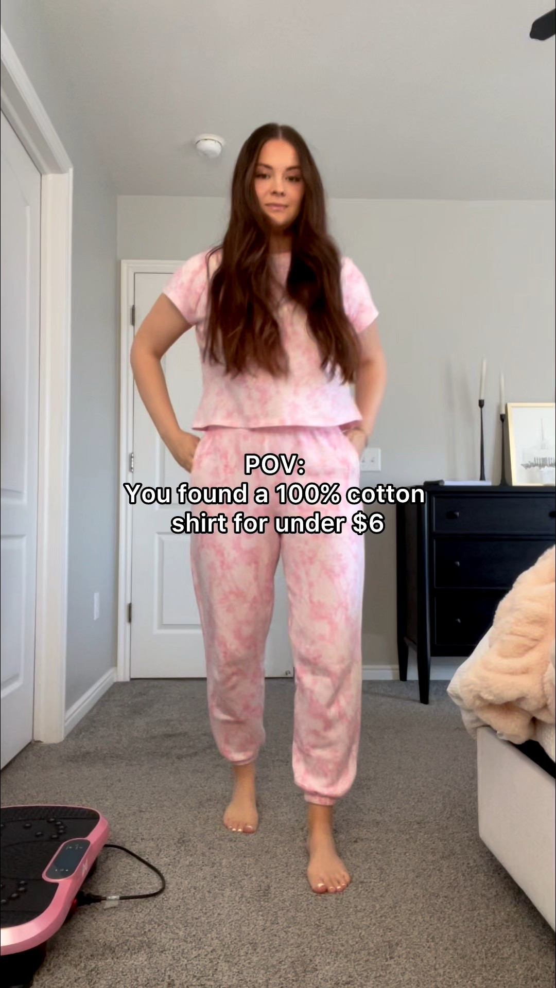 100% cotton top for under $6! Such a steal. The matching sweats are not 100% cotton, but still comfy, cute, and affordable! 🫶🏼🎀 

Top: L
Bottoms: M

#LTKTall #LTKBeauty