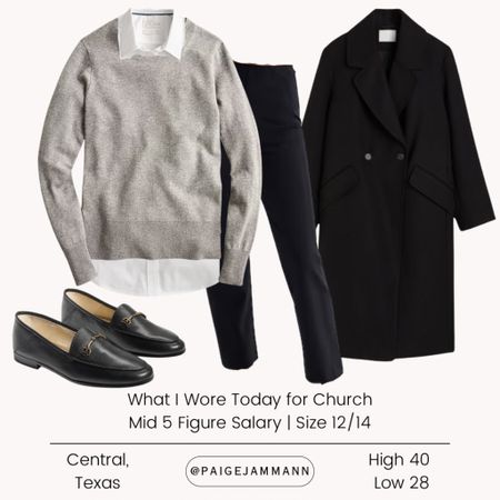 What I wore to church, church outfit, midsize church outfit, midsize winter outfit, winter office outfit, black coat 

#LTKSeasonal #LTKworkwear #LTKmidsize