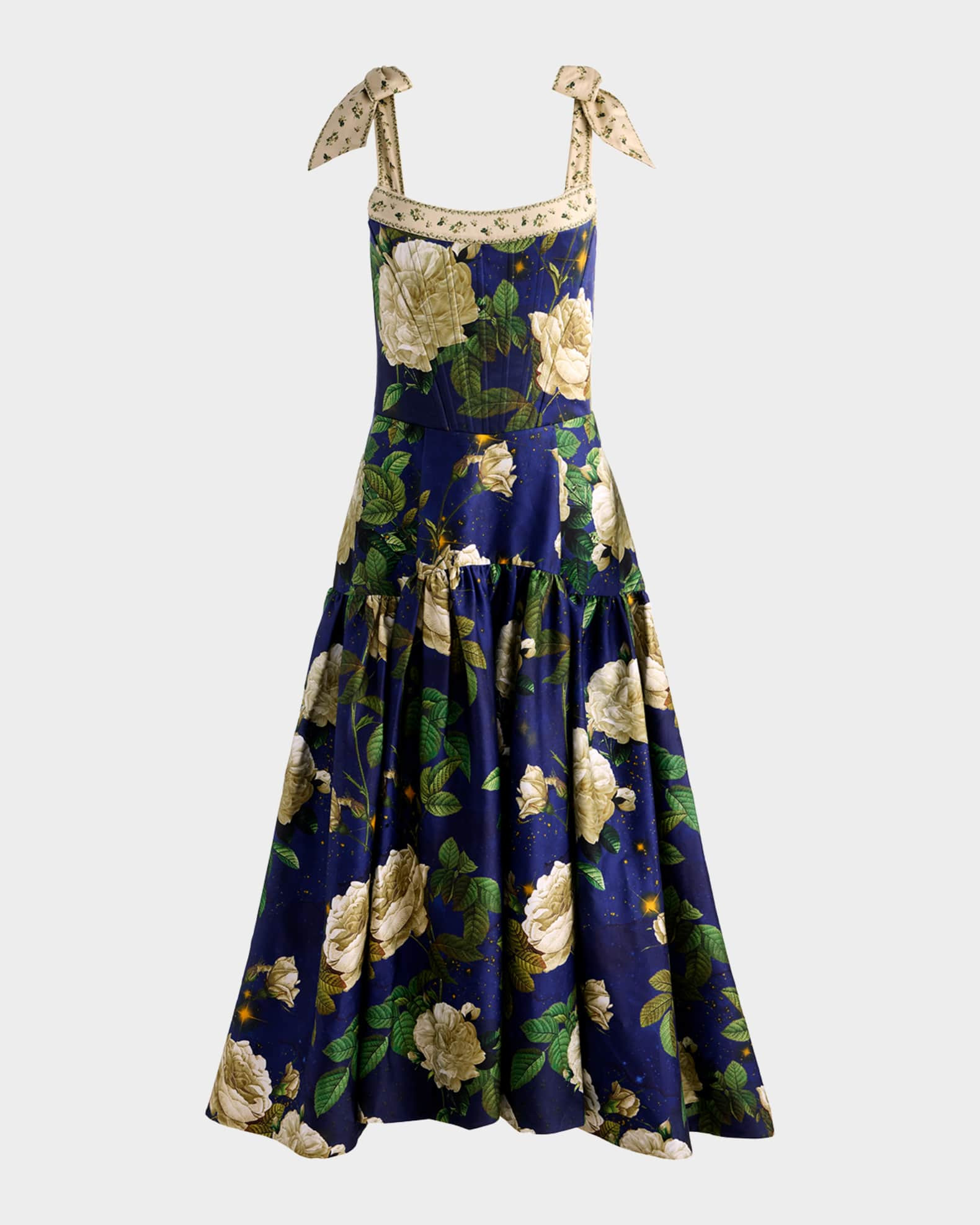 Rosalee Tie-Strap Maxi Dress | Neiman Marcus