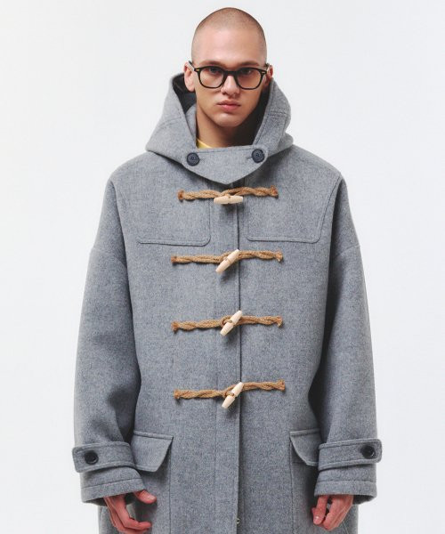 [90% of wool] Oversized Duffle Coat (GRAY) | Musinsa Global