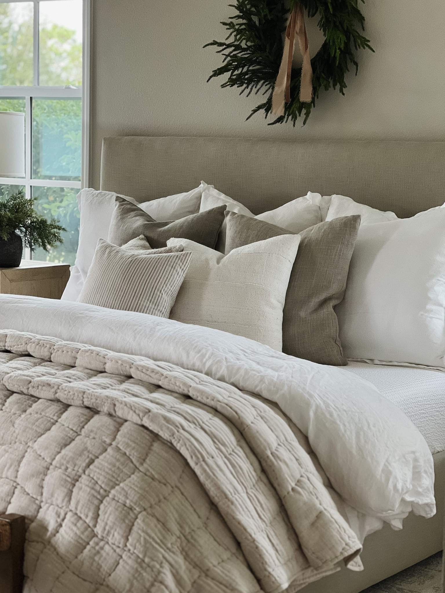 Holiday bedroom details:
Duvet — white
Quilt — flax
Linen pillow — pewter

bedroom, bedding, bedroom inspiration, quilt, duvet, comforter, bed, holiday, holiday inspiration, holiday decor, Christmas decor

#LTKSeasonal #LTKHoliday #LTKhome