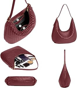 Shoulder Handbags Shoulder Bag for Women Totes Woven Vegan Leather Bag Hand Bag Working Lightweig... | Amazon (US)