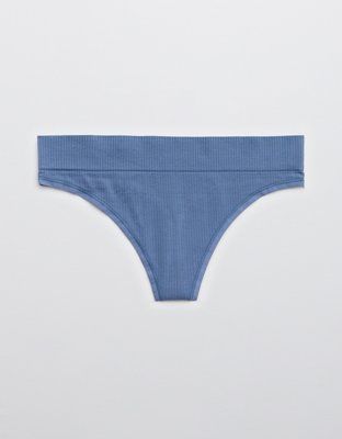 Aerie Ribbed Seamless Thong Underwear | American Eagle Outfitters (US & CA)