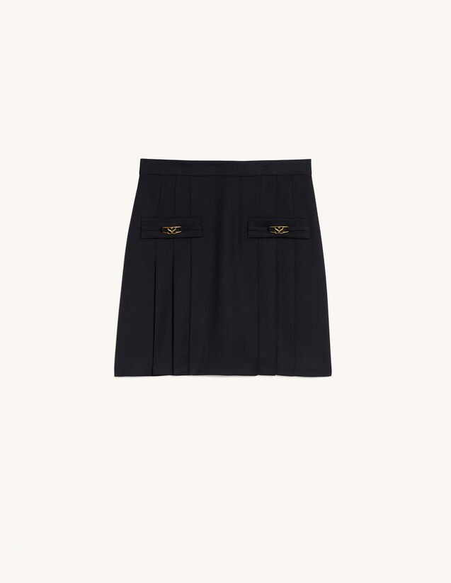 Short skirt with stitched pleats | Sandro-Paris US