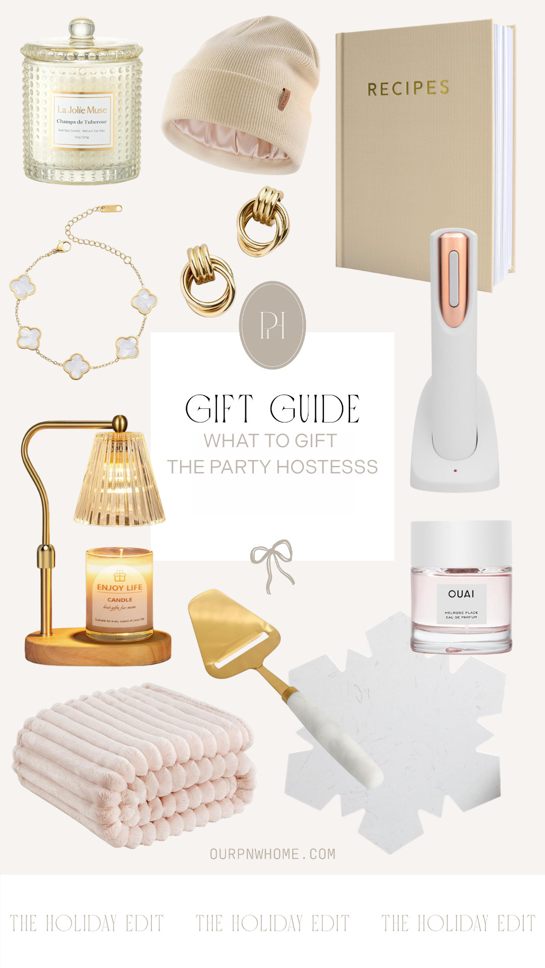 Amazon finds that are the prefect thing to bring to the hostess this holiday season!

gifts for the host, plush blanket, pink throw blanket, cheese knife, marble cheese board, holiday cutting board, marble snowflake board, holiday hosting, candle warmer, candle, fragrance, perfume, bracelet, gold earrings, electric wine opener, satin lined beanie, white beanie 

 #LTKGiftGuide #LTKHoliday #LTKFindsUnder50