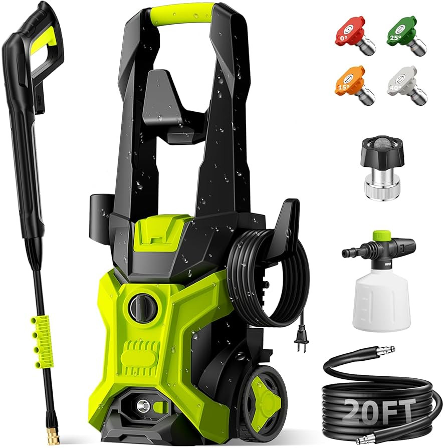 Electric Pressure Washer 2.5 GPM – High Pressure Power Washer with Foam Cannon, 4 Quick-Connect... | Amazon (US)