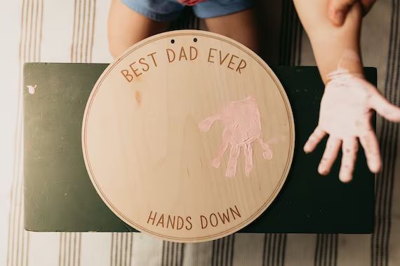 DAD,Father's Day Gift, Father's Day Wooden Sign, DIY Handprint Sign, Gifts for dad, Child's Handp... | Etsy (US)