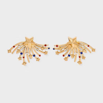 SUGARFIX by BaubleBar Fireworks Show Statement Earrings - Gold/Blue/Red | Target
