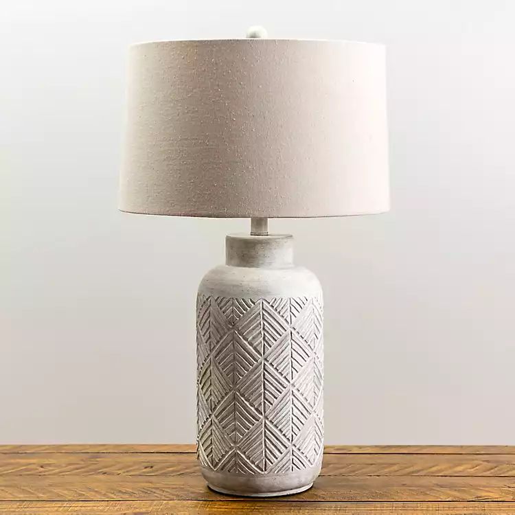New!Cream Stone Global Table Lamp | Kirkland's Home