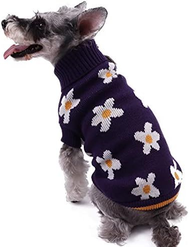 Dog Sweater Embroidery Christmas Red Dog Sweaters for Small Dogs Winter Warm and Soft Dog Clothes... | Amazon (US)