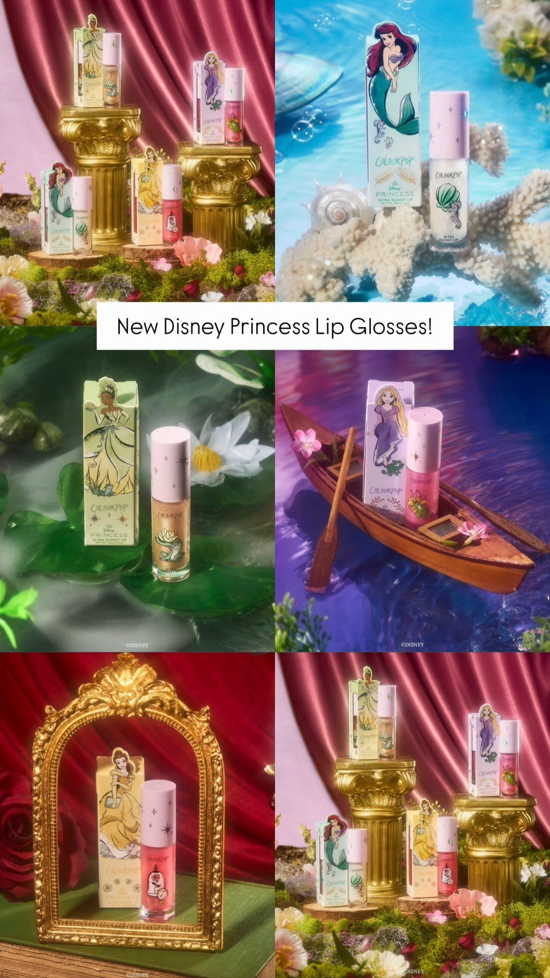 New Ultra Glossy Lip Princess collection! Hurry, these may sell out super quick! New Disney x ColourPop lip glosses, there are four to choose from or get the entire set! Inspired by Disney princesses Tiana, Rapunzel, Ariel, and Belle!! These glosses come in sheer gold, sparking Opal, rosy pink, and pinky lilac. Disney style, Disney gift ideas 

#LTKGiftGuide #LTKHoliday #LTKBeauty
