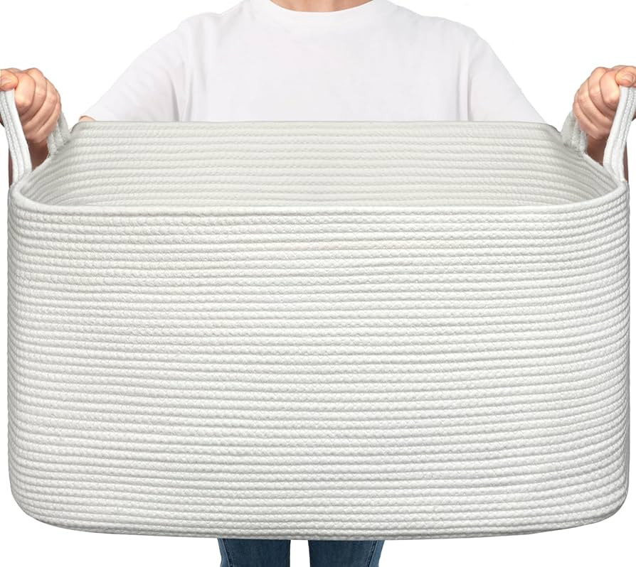 Goodpick Large Blanket Basket Living Room, Storage Baskets for Organizing, Woven Rope Laundry Bas... | Amazon (US)