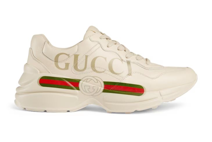 Gucci - Women's Rhyton Gucci logo leather sneaker | Gucci (US)