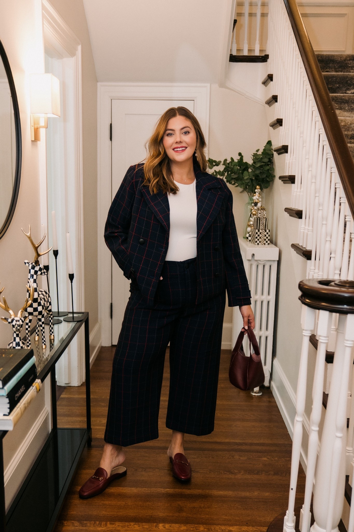 Wearing size 1X in jacket, 20 in pants (recommend sizing up in these pants), 1X in white top. Use CARALYN30 through 11/23 at Anthropologie. Use CARALYN15 at Spanx. 

#LTKPlusSize #LTKSaleAlert #LTKHoliday