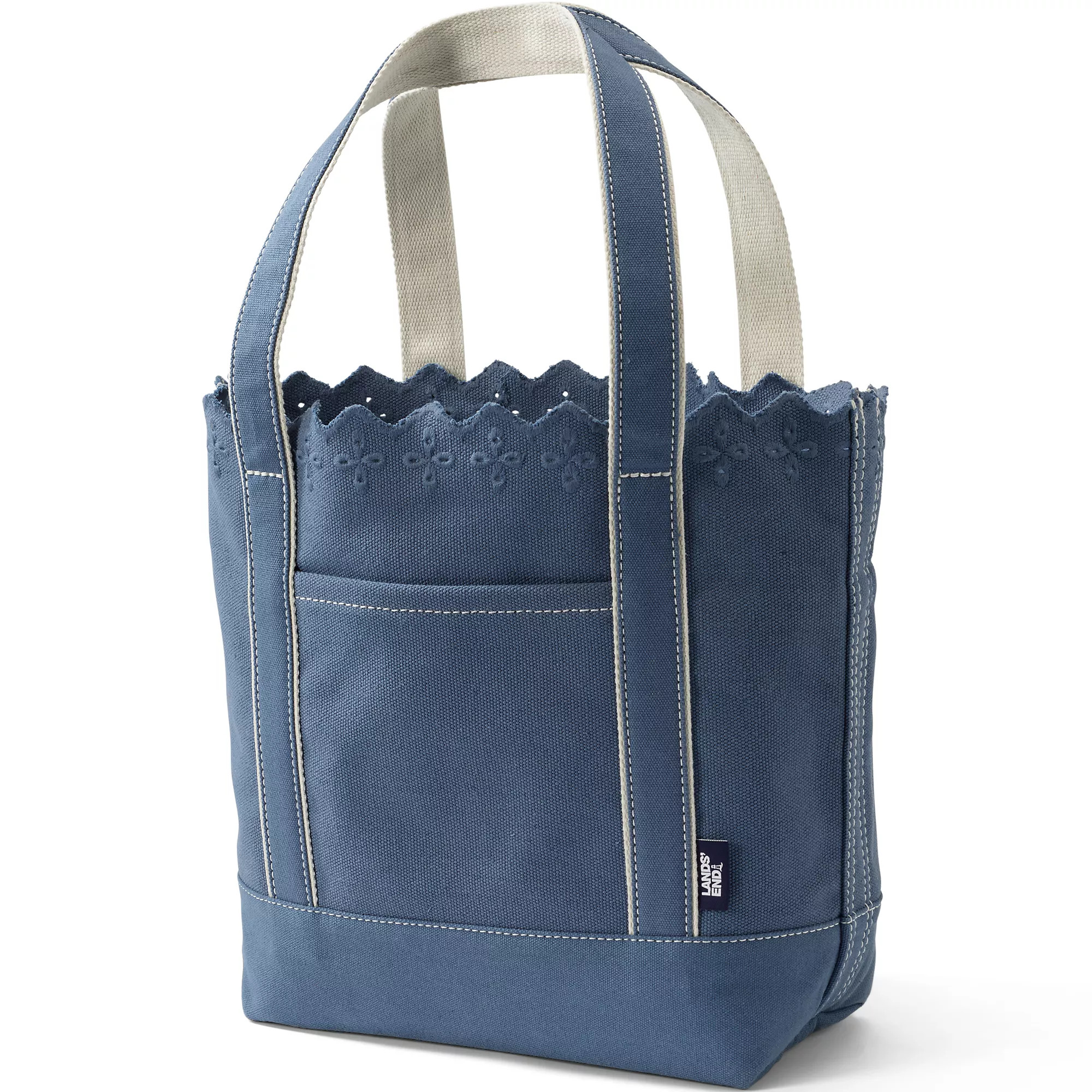 Medium Eyelet Canvas Open Top Tote | Lands' End (US)