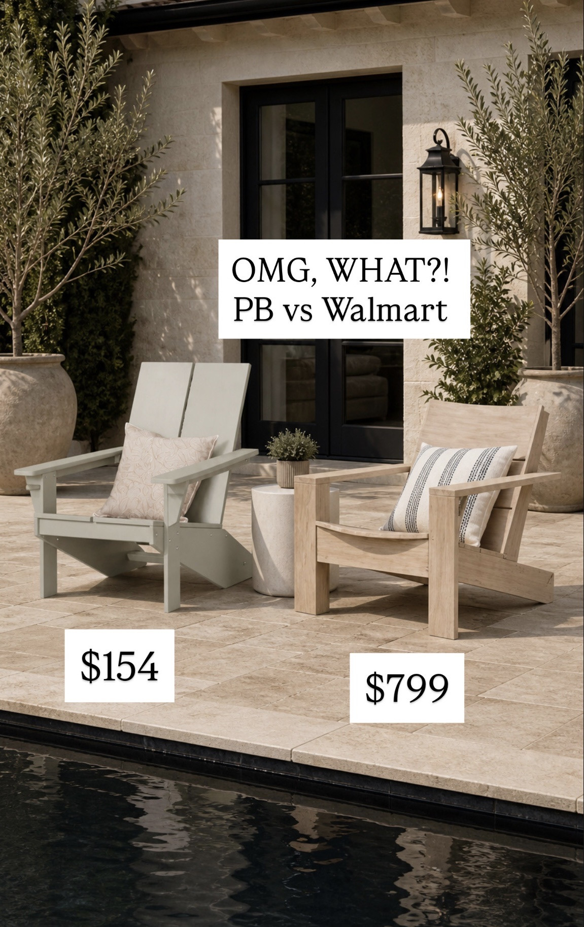 Love this modern Adirondack chair it’s very similar to the Pottery Barn version other than the color I actually like the one from Walmart better outdoor lounge chairs look for less outdoor patio

#LTKSaleAlert #LTKHome