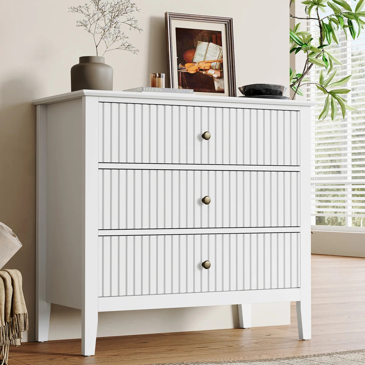Philomena 3 Drawer Dresser, 32" Wide Chest of Drawers | Wayfair North America