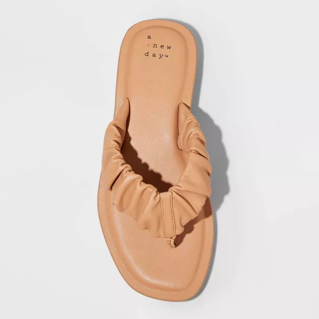 Women's Blossom Scrunched Flip Flop Sandals - A New Day™ | Target